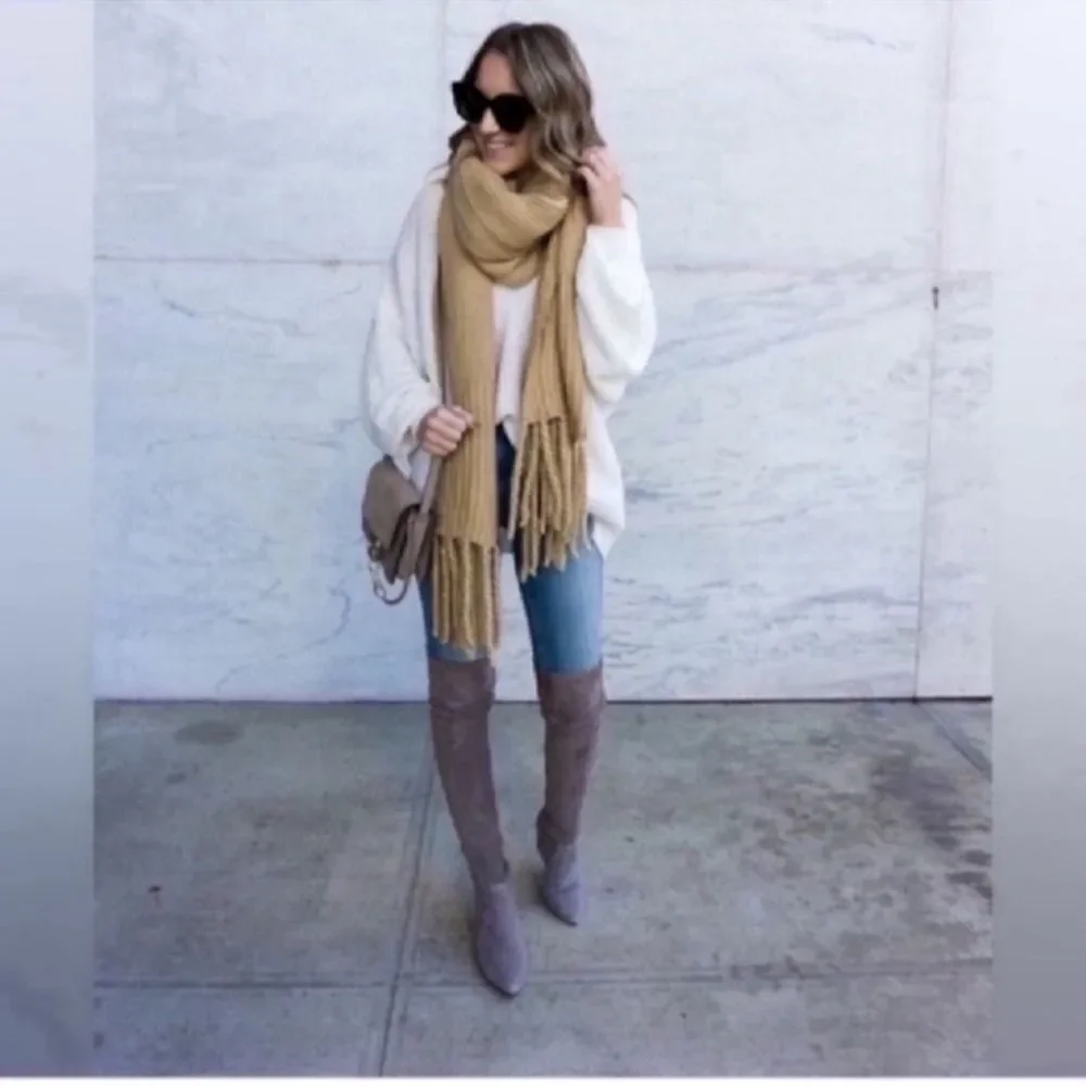 NEW CARINA' TAUPE OVER THE KNEE SUEDE LEATHER BOOTS Size 6